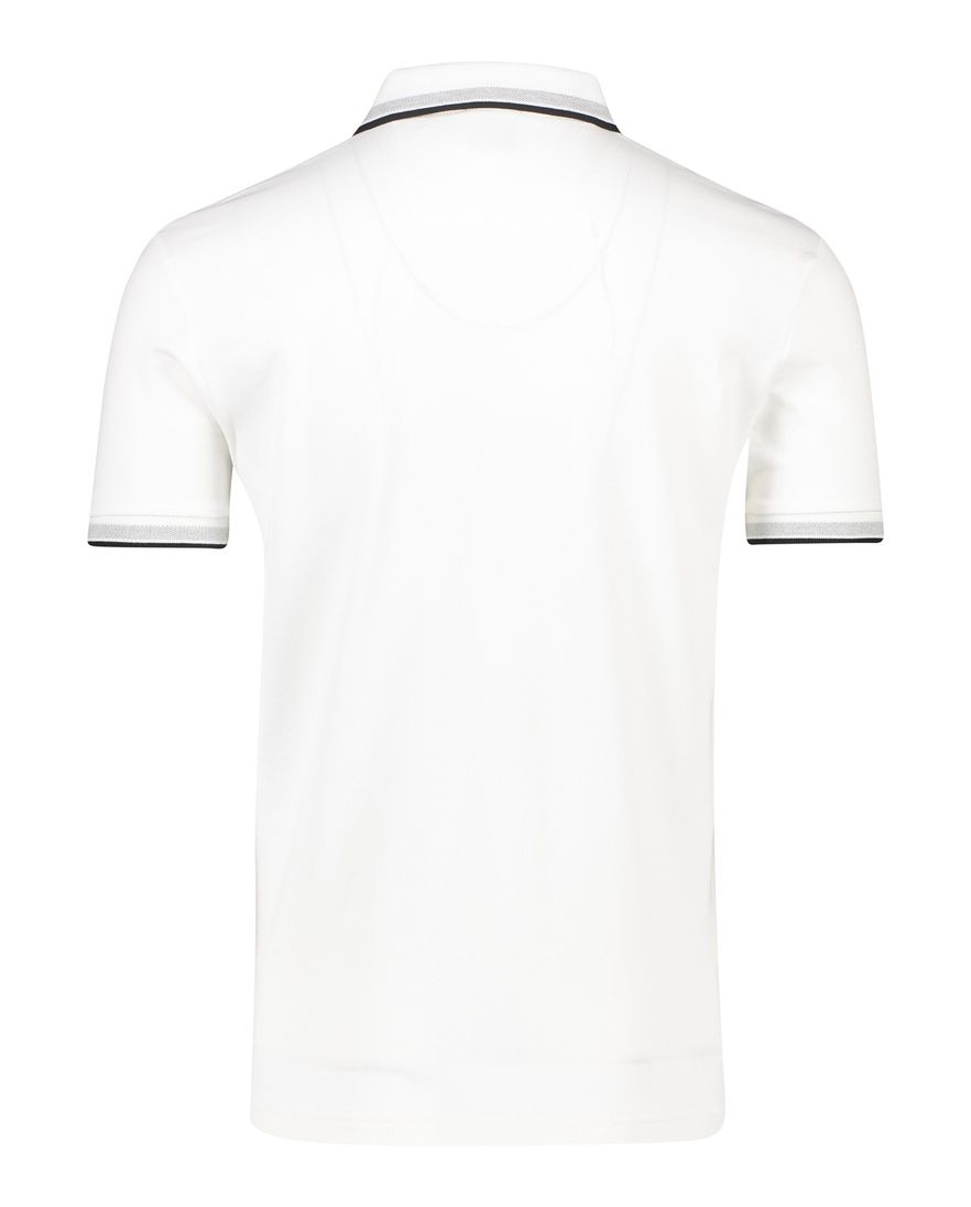 BOSS Green paddy katoenen polo effen wit normale fit