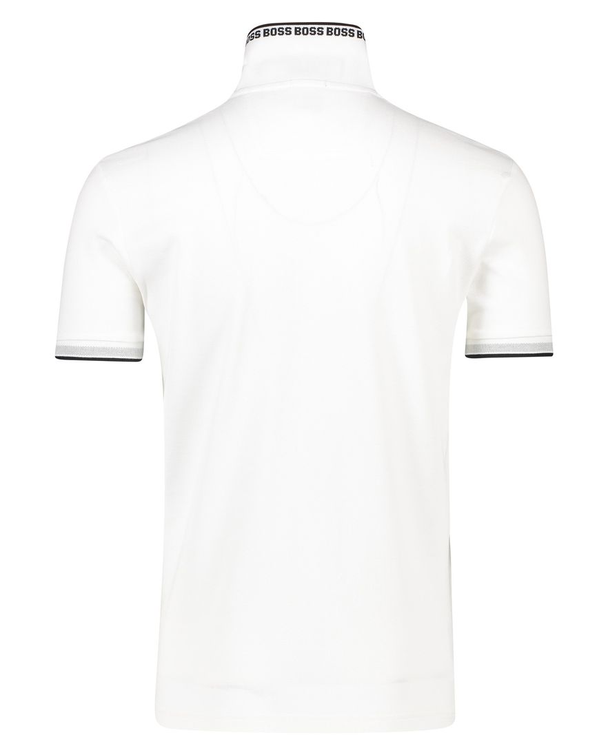 BOSS Green paddy katoenen polo effen wit normale fit