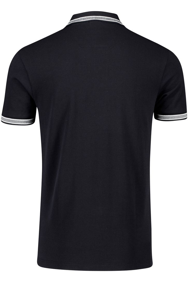 Katoenen BOSS polo 3-knoops donkerblauw Paddy regular fit