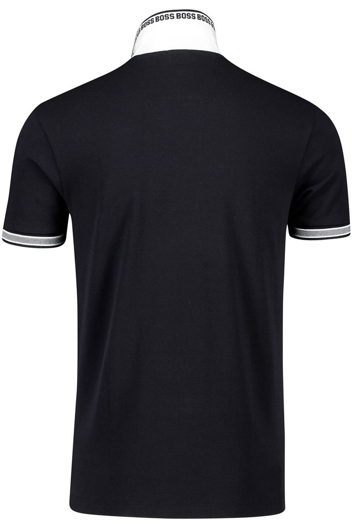 Katoenen BOSS polo 3-knoops donkerblauw Paddy regular fit