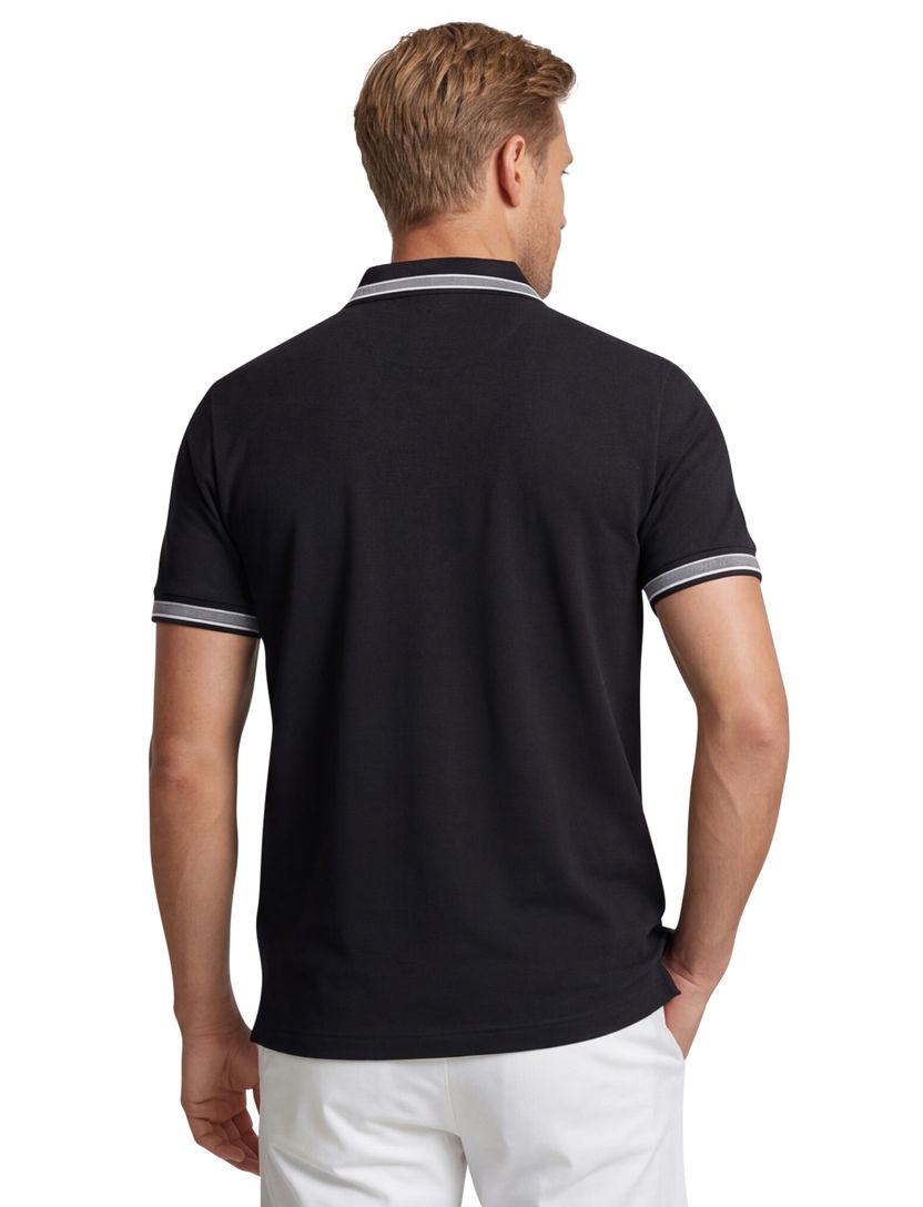 Katoenen BOSS polo 3-knoops donkerblauw Paddy regular fit