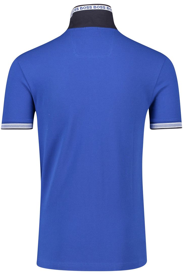 Katoenen BOSS Green Paddy polo effen blauw normale fit