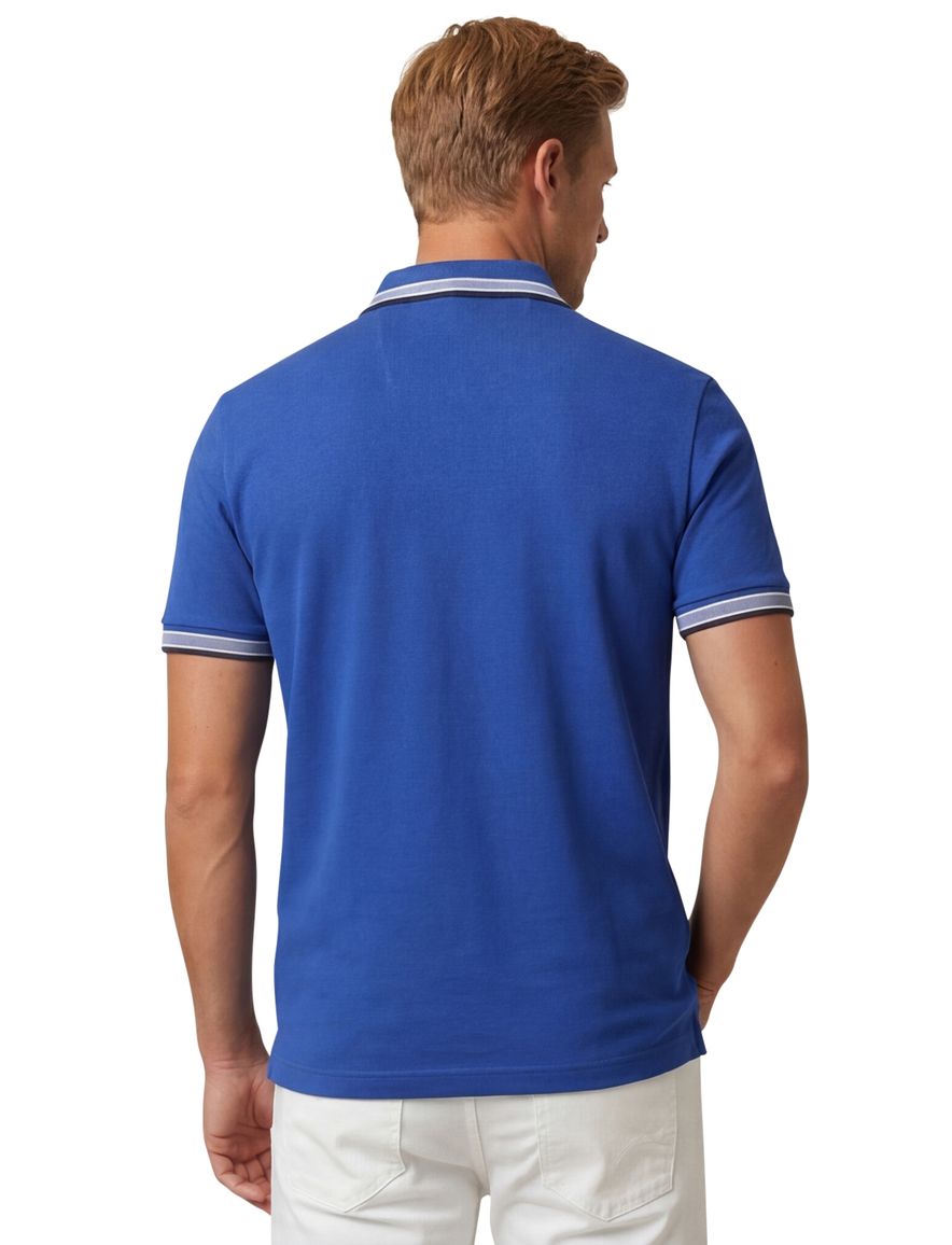 BOSS Green Paddy polo normale fit effen blauw
