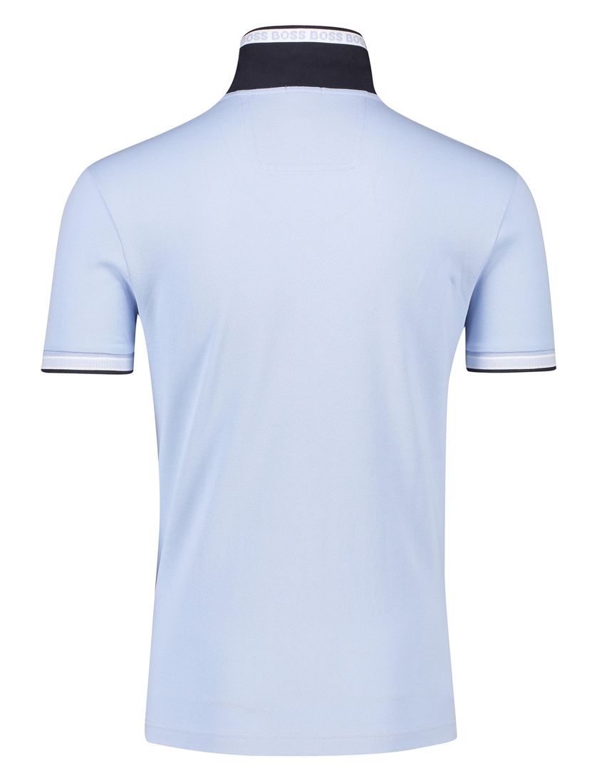 Katoenen BOSS Green Paddy polo effen lichtblauw normale fit