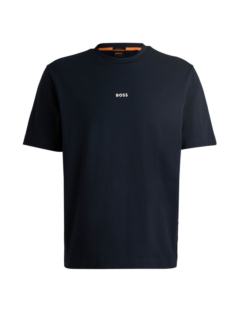 Relaxed fit Boss Orange t-shirt ronde hals korte mouw navy