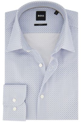 Hugo Boss Katoenen BOSS slim fit overhemd geprint lichtblauw