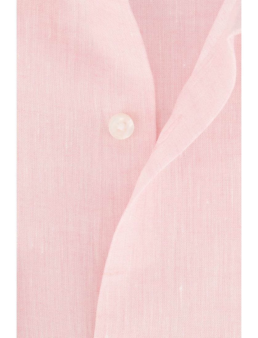 BOSS linnen overhemd slim fit lichtroze