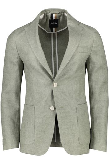 Hugo Boss BOSS black slim fit C-Hanry colbert groen linnen