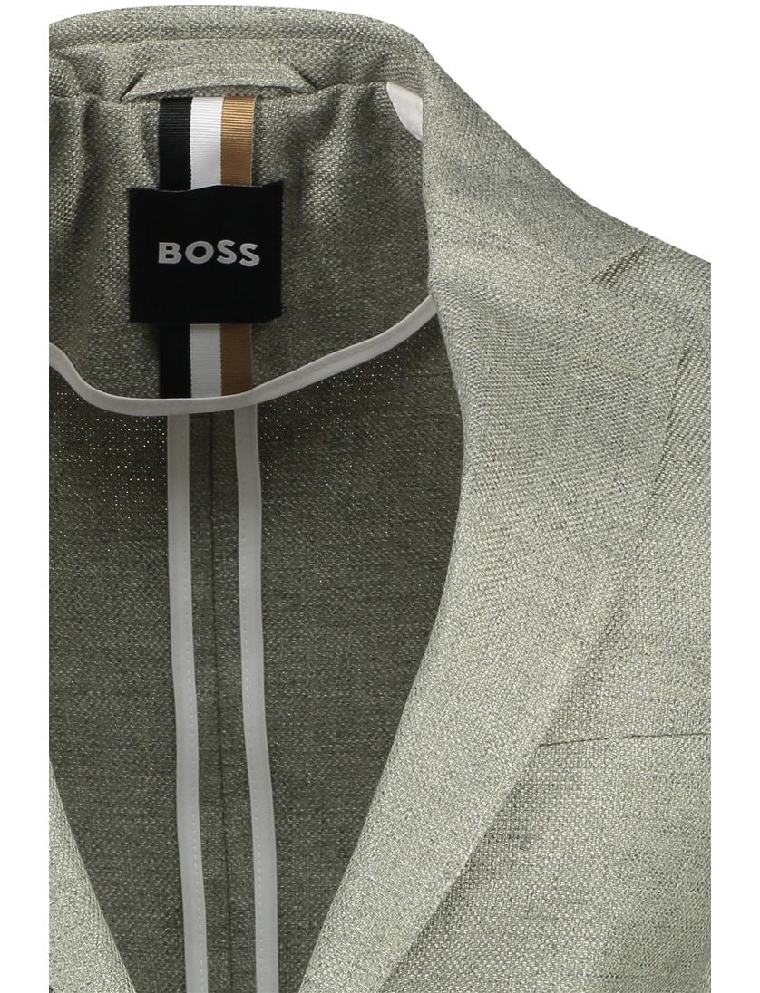 BOSS black colbert groen C-Hanry slim fit linnen