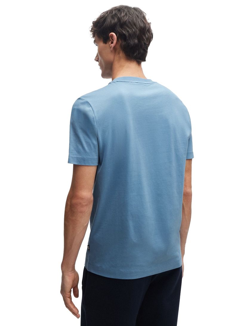 Blauw Boss Black t-shirt katoen Thompson