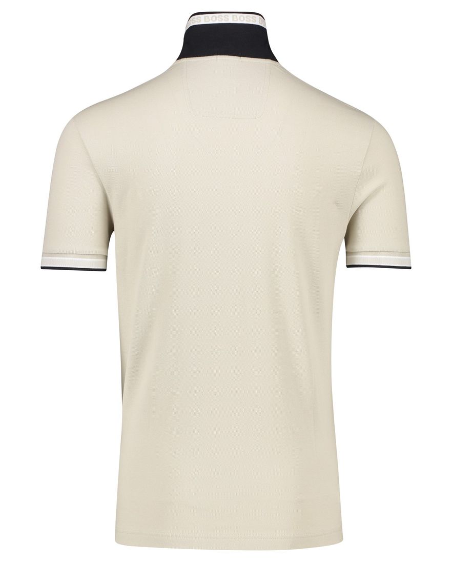 BOSS Green Paddy polo katoen effe beige normale fit