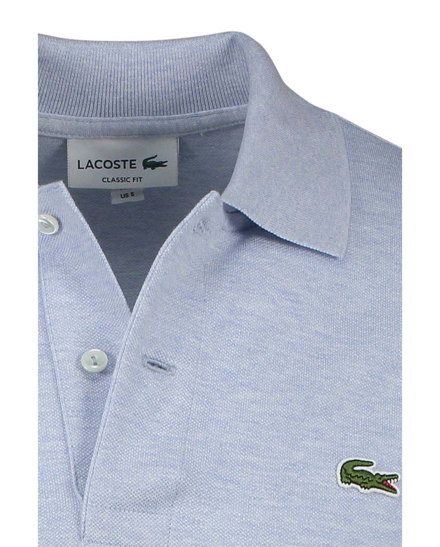 Lacoste polo wijde fit lichtblauw gemêleerd