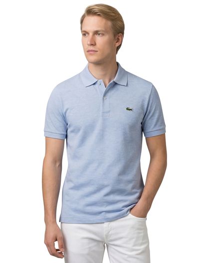 Lacoste Lacoste polo wijde fit lichtblauw gemêleerd
