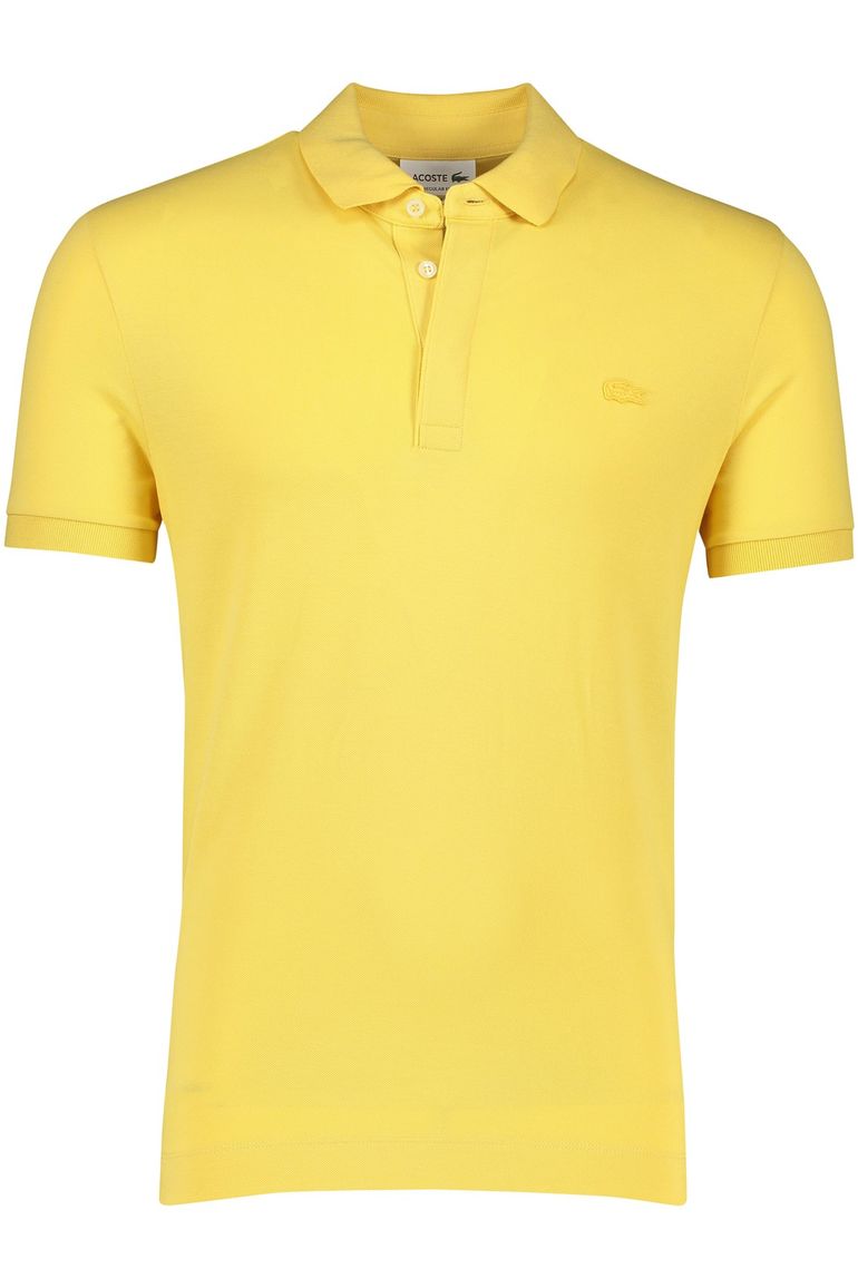 Lacoste polo normale fit fel geel effen katoen Regular Fit