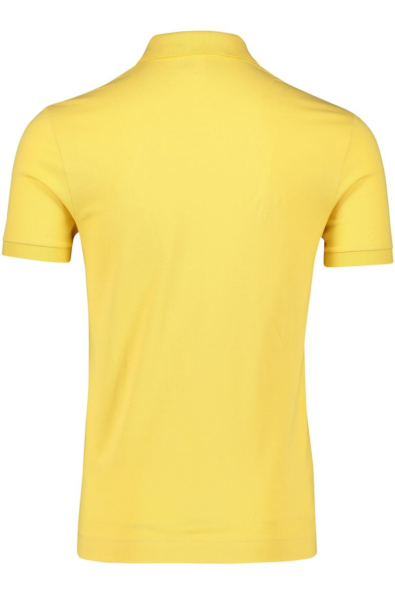 Lacoste polo normale fit fel geel effen katoen Regular Fit