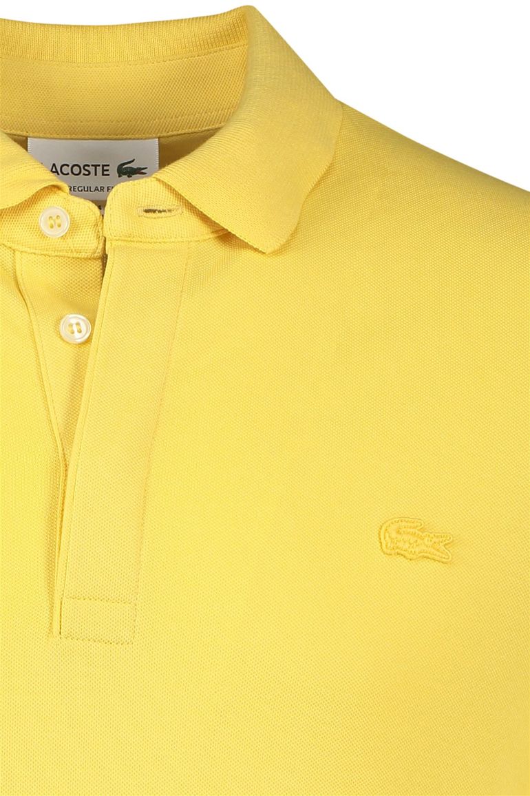 Lacoste polo normale fit fel geel effen katoen Regular Fit