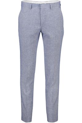 Roy Robson Roy Robson slim fit pantalon mix en match blauw effen linnen