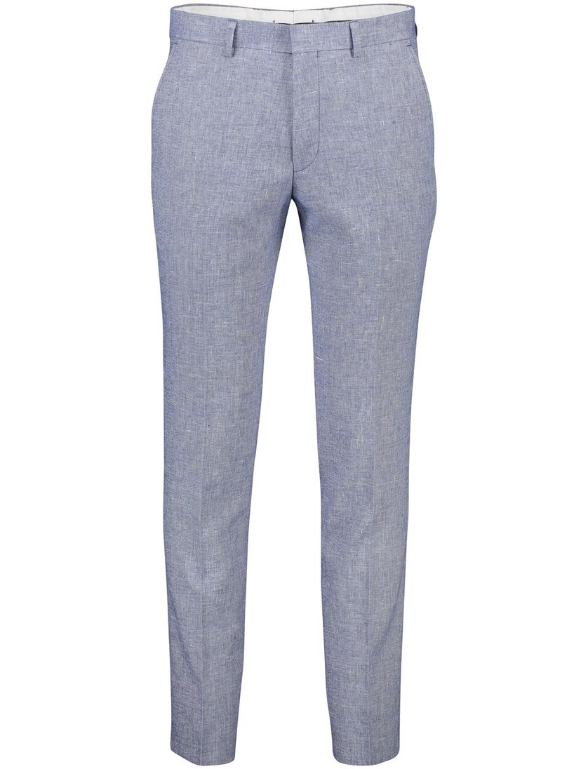 Roy Robson slim fit pantalon mix en match blauw effen linnen