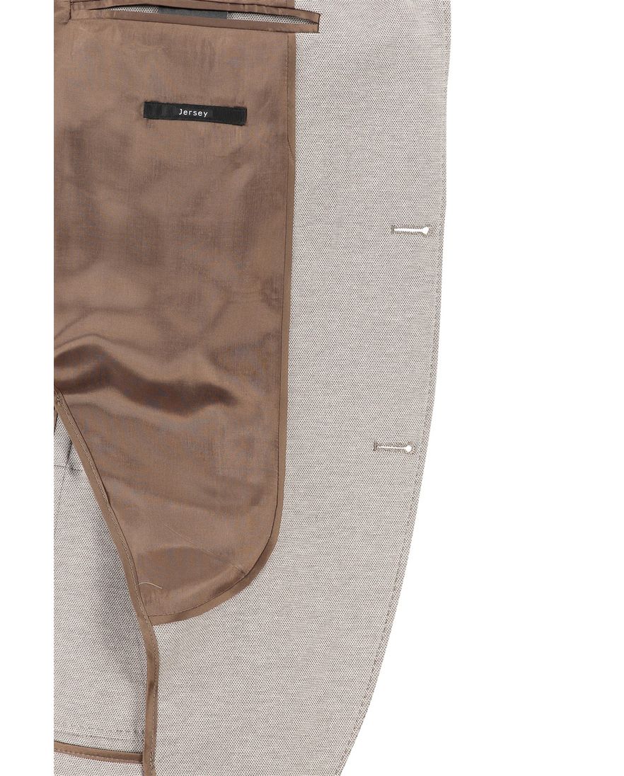 Roy Robson jersey colbert bruin gemêleerd katoen normale fit