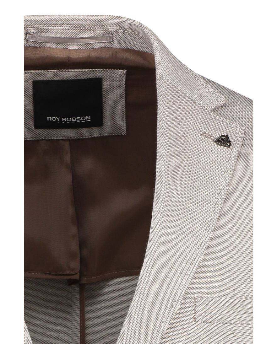 Roy Robson jersey colbert bruin gemêleerd katoen normale fit