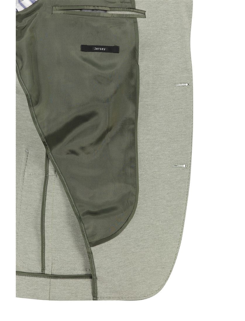 Katoenen Roy Robson colbert Jersey lichtgroen gemêleerd normale fit