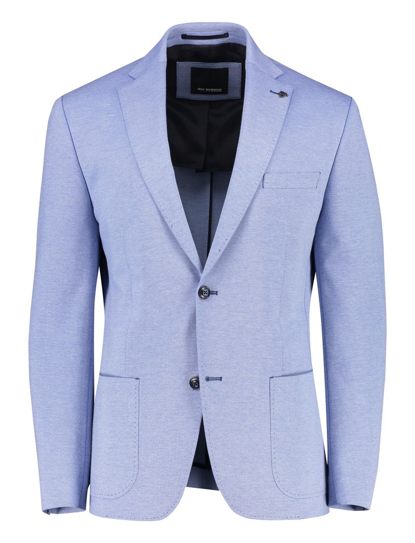 Roy Robson Jersey colbert lichtblauw regular fit katoen