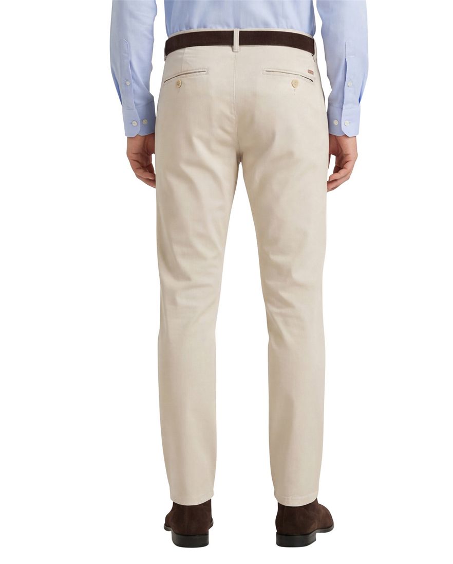 Meyer katoenen broek Bonn effen beige normale fit