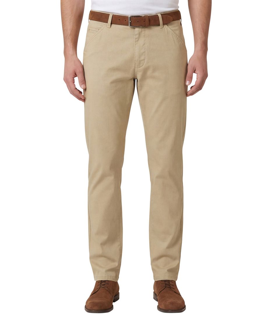 Bruine Meyer katoenen pantalon Chicago perfect fit