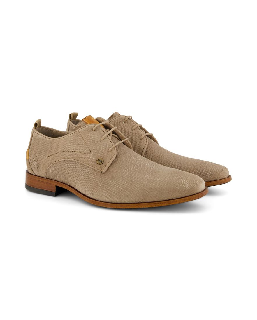 Rehab nette schoenen beige effen leer veters