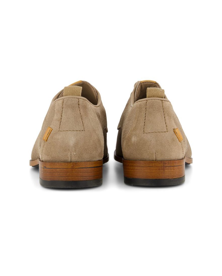 Rehab nette schoenen beige effen leer veters