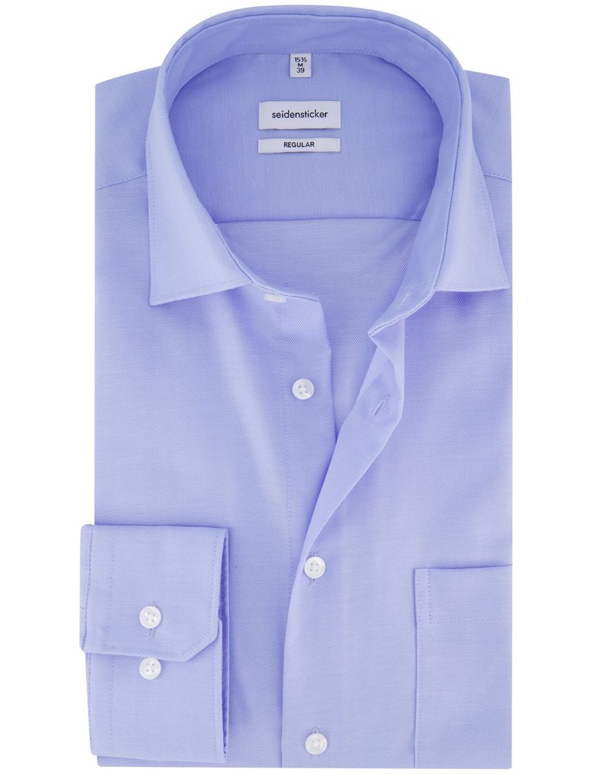 Seidensticker overhemd regular lichtblauw met borstzak