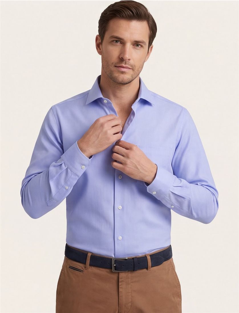 Seidensticker overhemd regular lichtblauw met borstzak