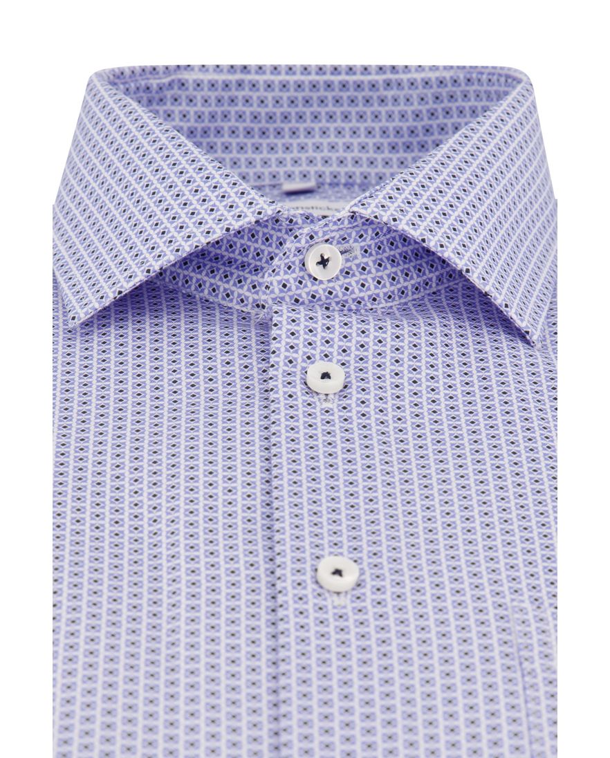 Seidensticker overhemd Regular blauw geprint met borstzak