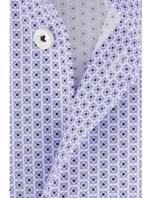 Seidensticker overhemd blauw geprint