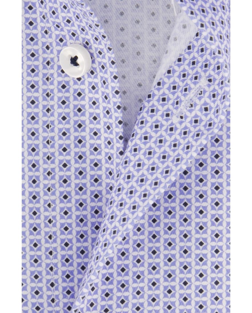Seidensticker overhemd Regular blauw geprint met borstzak