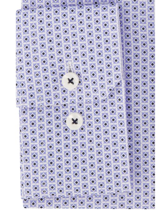 Seidensticker overhemd blauw geprint