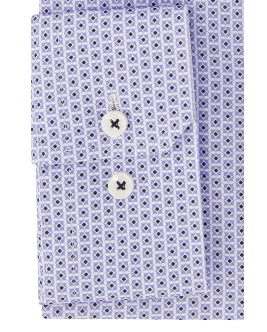 Seidensticker overhemd Regular blauw geprint met borstzak