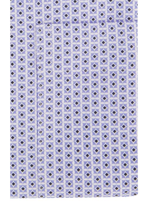 Seidensticker overhemd blauw geprint