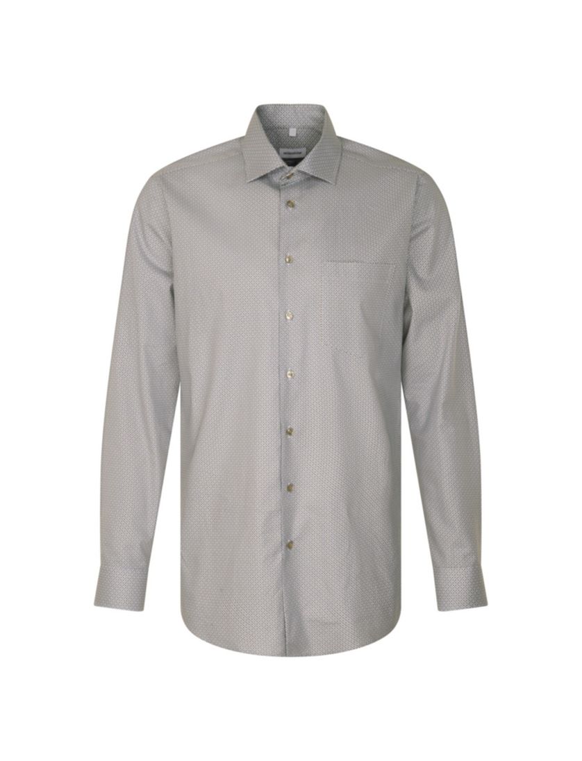 katoenen Seidensticker overhemd blauw geprint katoen Regular