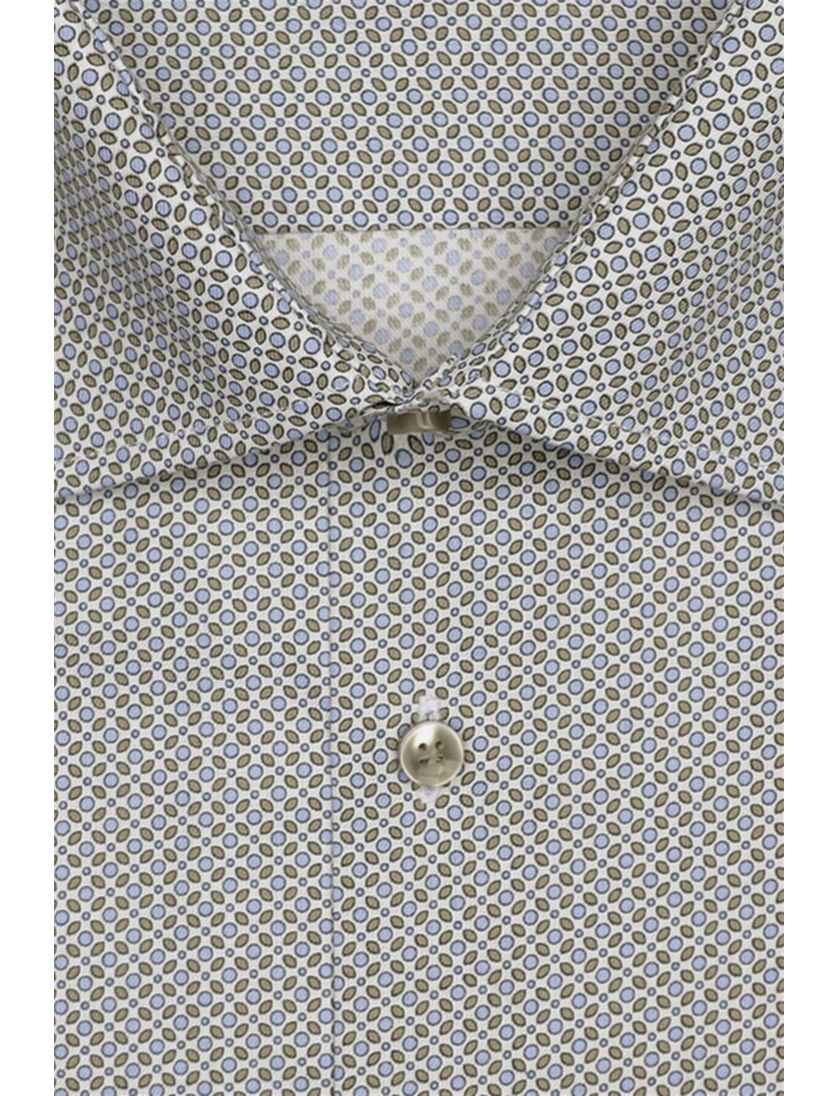 katoenen Seidensticker overhemd blauw geprint katoen Regular