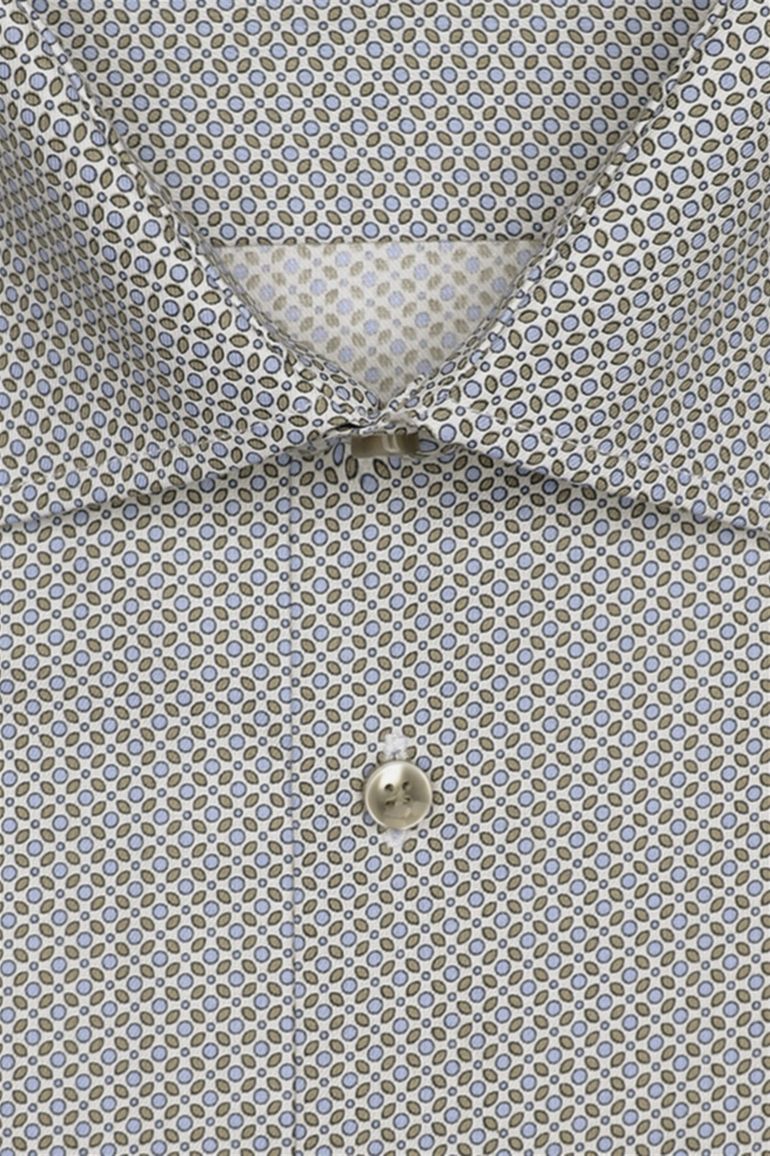 Seidensticker Regular overhemd blauw print katoen