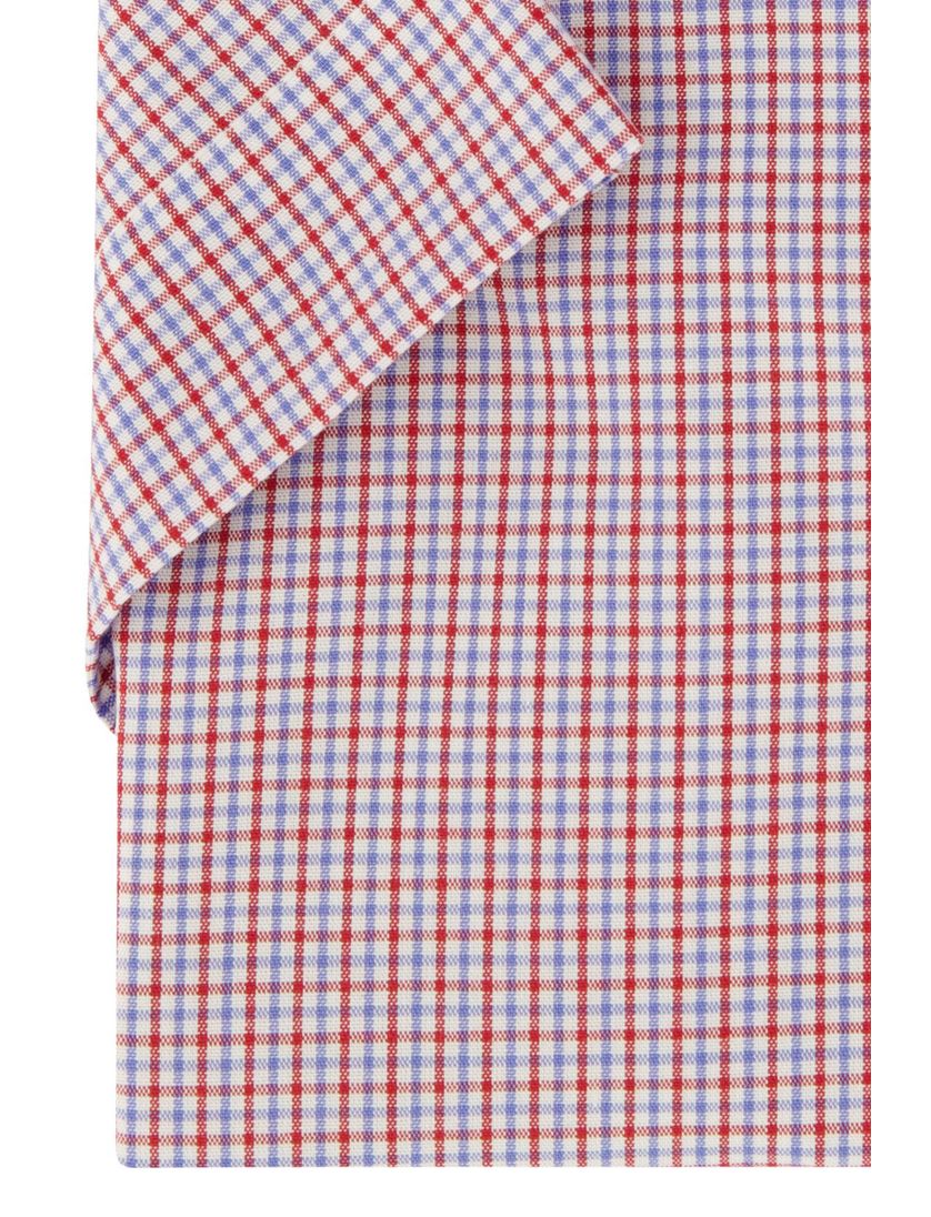 Seidensticker overhemd korte mouw geruit rood Regular