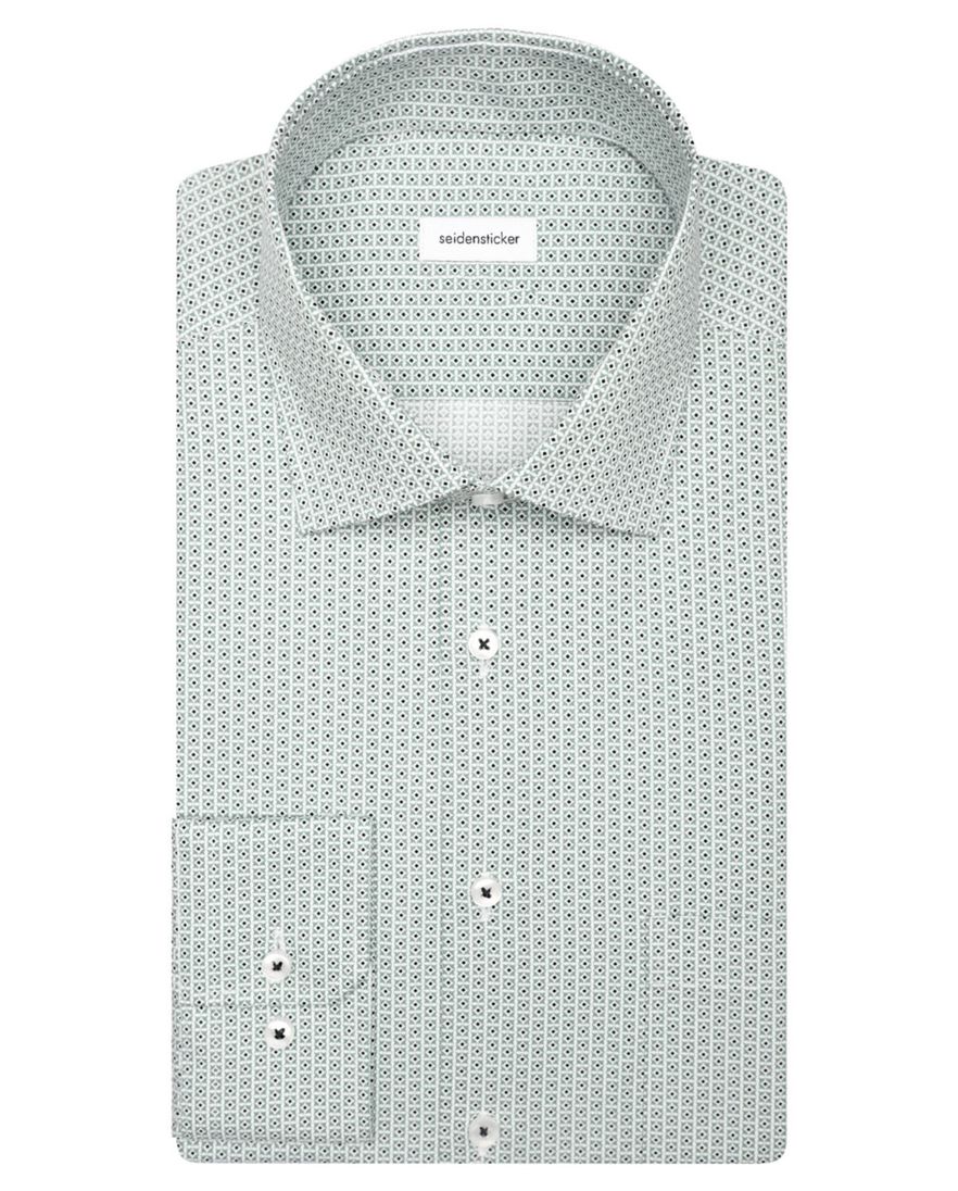 Seidensticker Regular overhemd groene print
