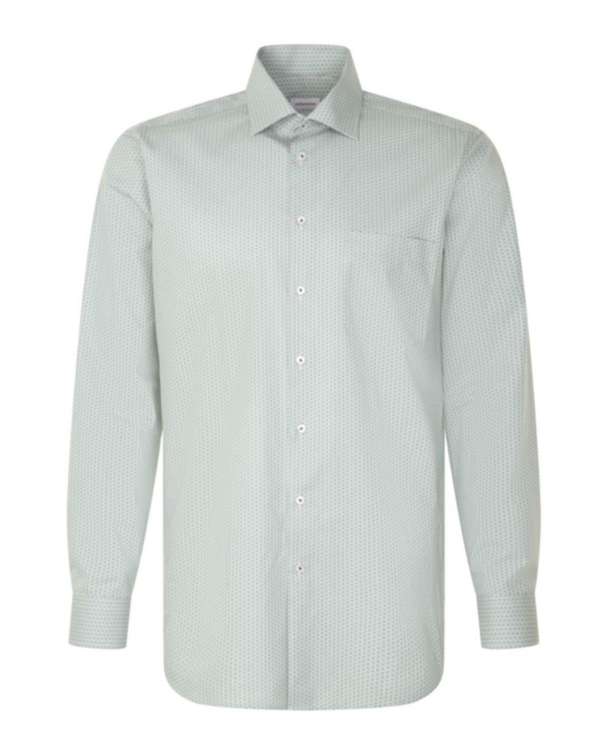 Seidensticker Regular overhemd groene print