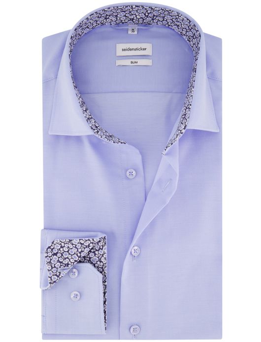 Seidensticker overhemd blauw slim fit
