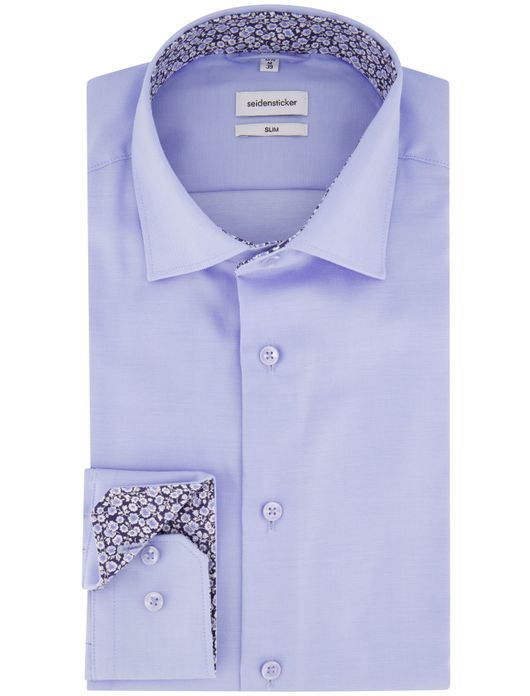 Seidensticker overhemd blauw slim fit