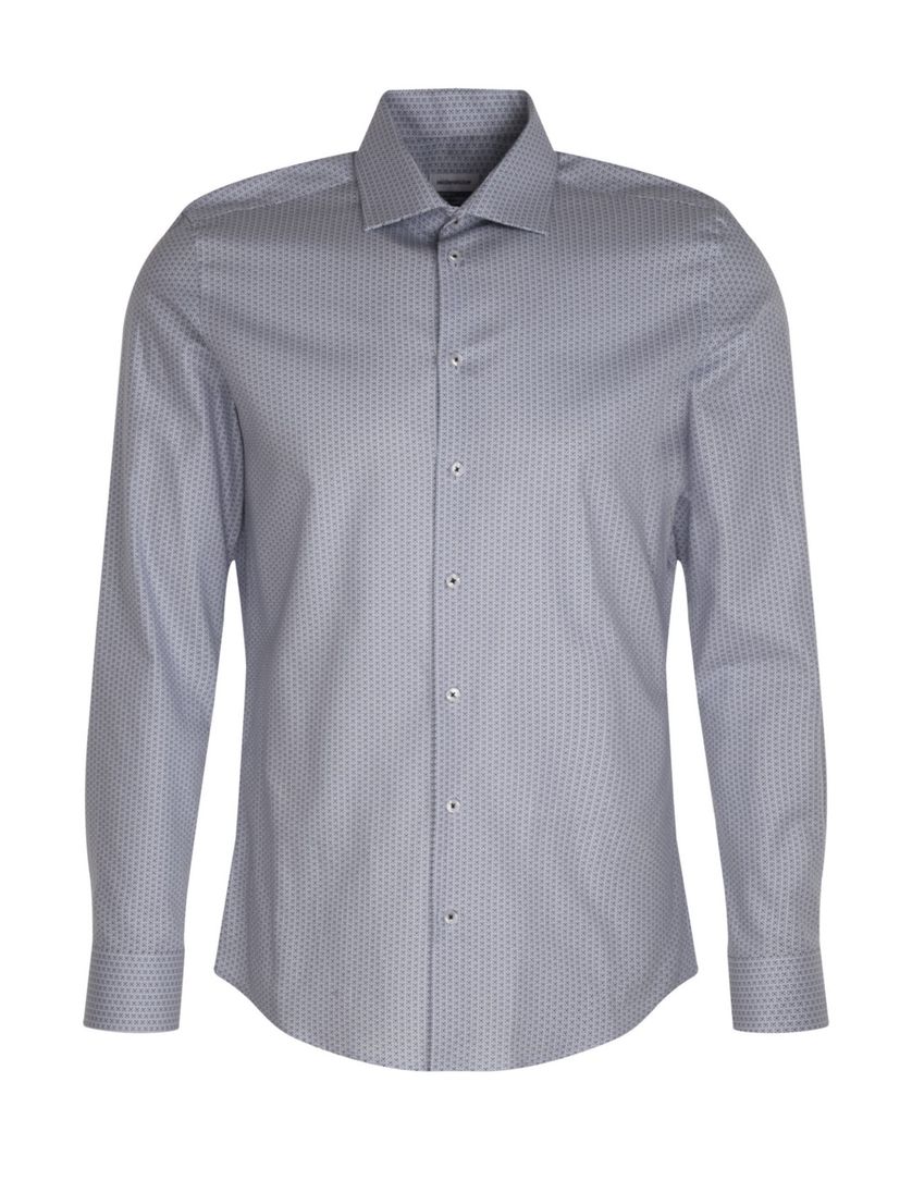 Seidensticker business overhemd lichtblauw Slim geprint katoen