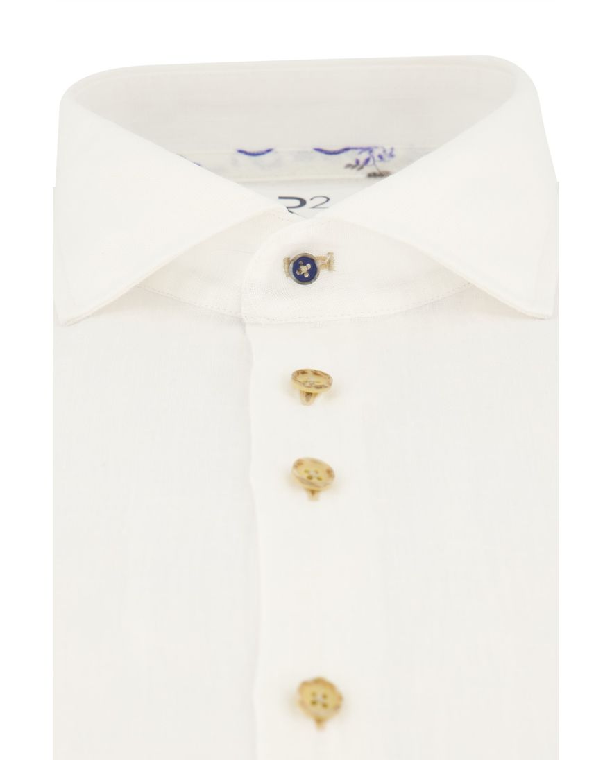 R2 overhemd slim fit wit linnen