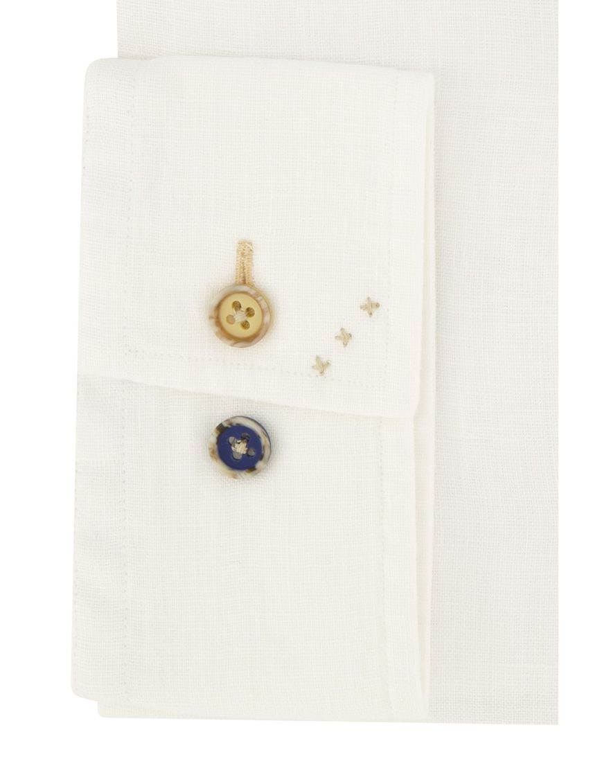 R2 overhemd slim fit wit linnen