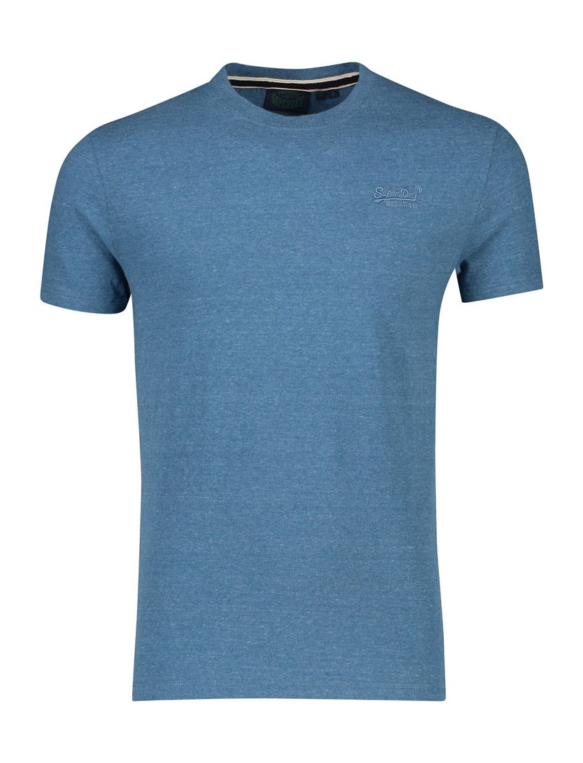 blauw Superdry t-shirt gemeleerd katoen